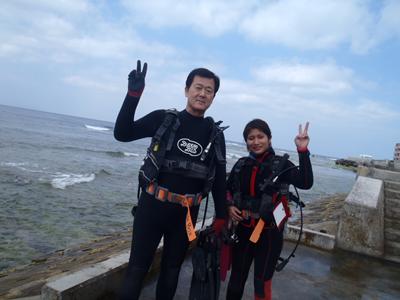沖縄ダイビング☆2/20　珊瑚体験ダイビング　えりな・とも