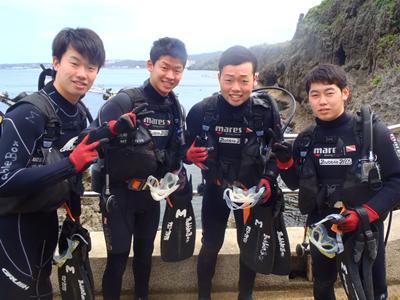 沖縄ダイビング☆3/16     青の洞窟体験ダイビング    しおん、ゆうき