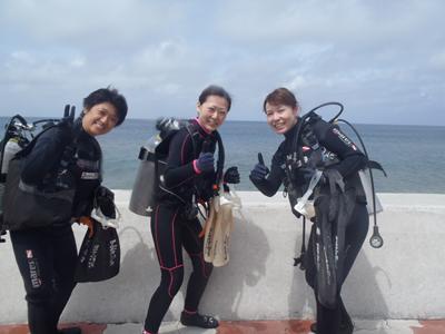 沖縄ダイビング☆5/11　サンゴ体験ダイビング　８時　えりな・しおん・ゆうき