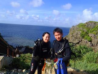 沖縄ダイビング☆７・７　青の洞窟体験ダイビング　１５時  えりな　なす