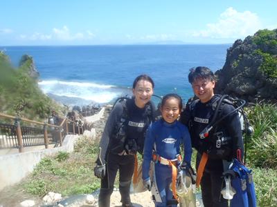沖縄ダイビング☆8/13　青の洞窟体験ダイビング　１０時半　たく・ゆうき