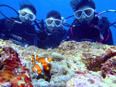 沖縄ダイビング☆2/9　サンゴのお花畑体験ダイビング　１２：００　しおん・えりな